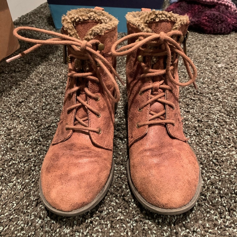 Brown suede boots